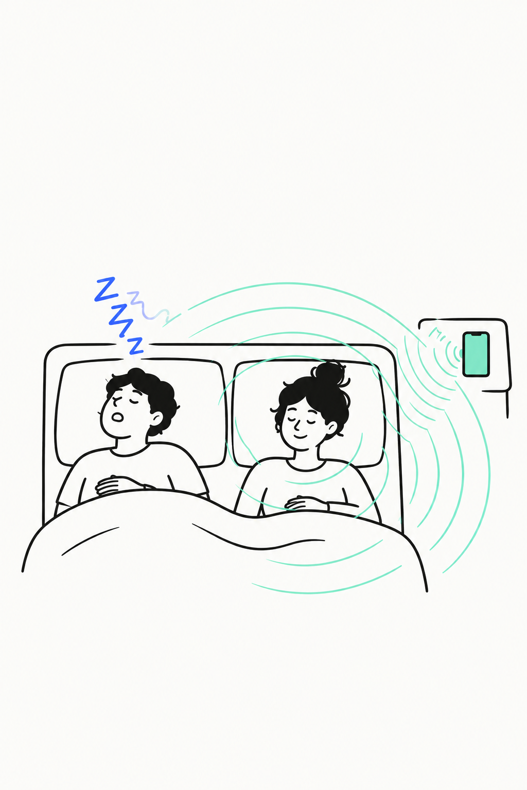 Mint sound waves masking snoring for a sleeping partner